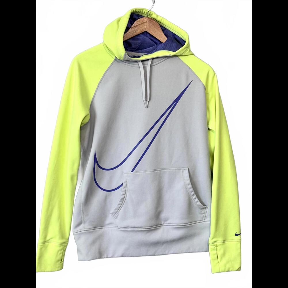 Nike Therma Fit Hoodie Big Swoosh‎ Men's L Neon Bright Colors